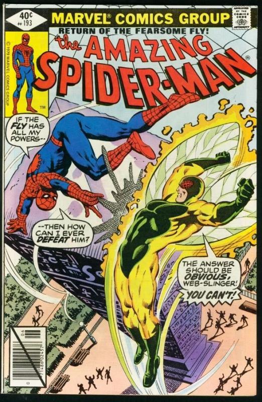 AMAZING SPIDER-MAN #193-1979-COOL-MARVEL-SPIDEY!-fine FN