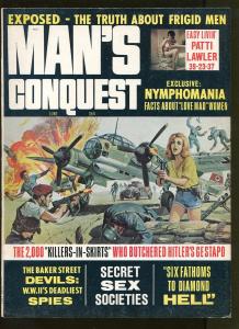 MAN'S CONQUEST JUNE 1967-SEXY WOMEN-HITLER-CHEESECAKE PICTURES-VF