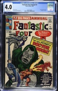 Fantastic Four Annual #2 1964 Marvel Comics CGC 4.0 Doctor Doom