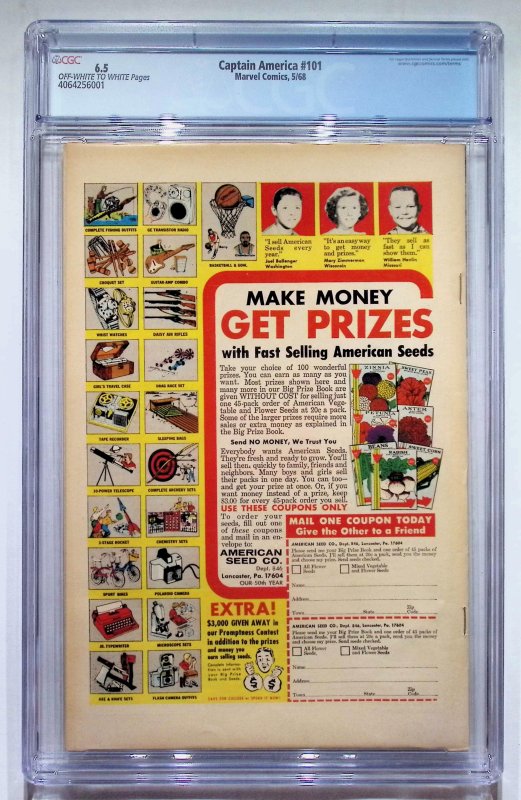 Captain America #101 (1968) Captain America CGC 6.5