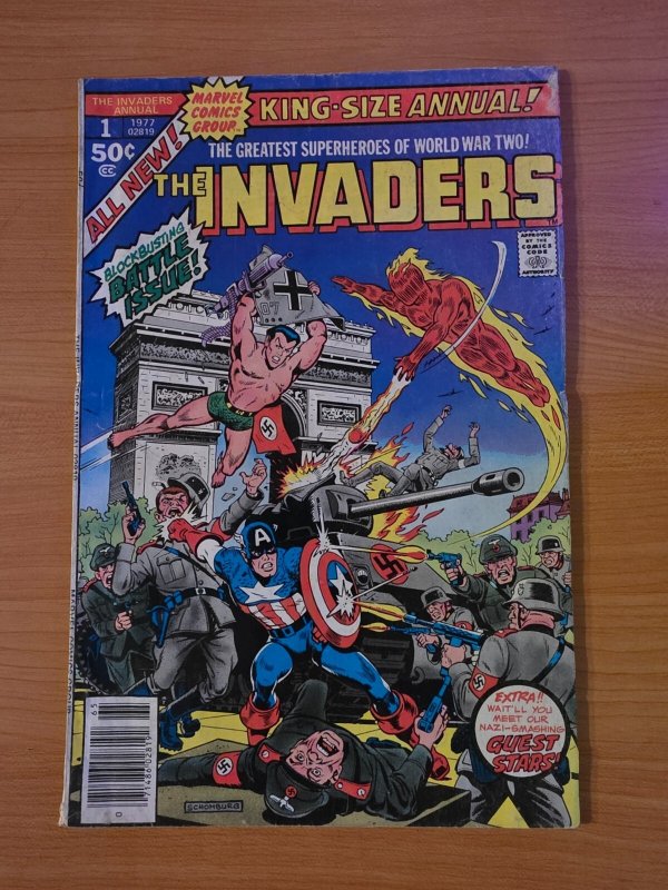 The Invaders Annual #1 Newsstand Variant ~ FINE FN ~ 1977 Marvel Comics
