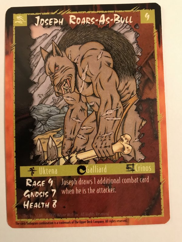 JOSEPH ROARS-AS-BULL :  RAGE LEGACY of TRIBES Character CCG Card; White Wolf TCG