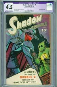 Shadow Vol. 6 #1 CGC 4.5 C-1 1946-Double Z-hooded menace-3956018002
