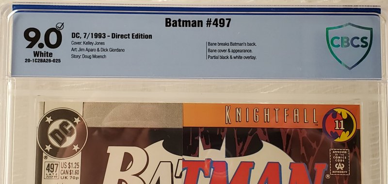 New CBCS Slab! Batman #497 - CBCS 9.0 - Breaking of the Bat