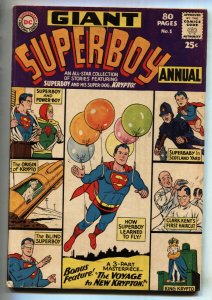 SUPERBOY Annual #1 comic book krypto cover-dc silver age comic