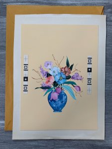 YOU'RE THOUGHT OF TODAY Flowers in Vase 8x11 Greeting Card Art C9741 w/ 1 Card