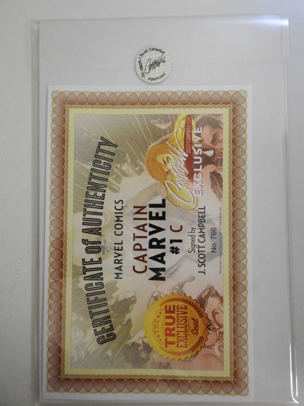 Captain Marvel #1 Campbell Cover C (2019) Signed Campbell! nm or Better!!