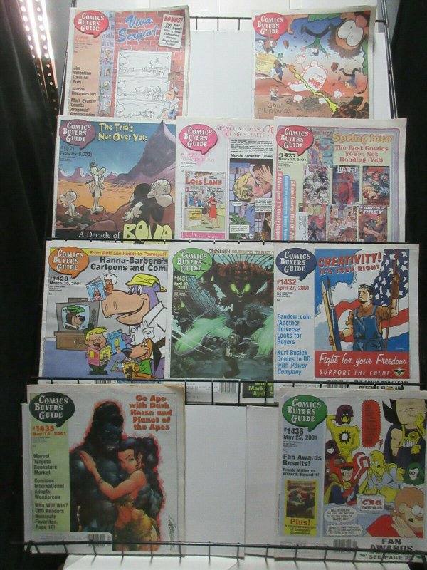 Comics Buyer's Guide Lot of 10Diff from 2000 + 2001 Tabloid Features Interviews