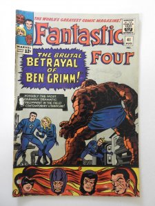 Fantastic Four #41 (1965) GD+ Condition hole punches through book