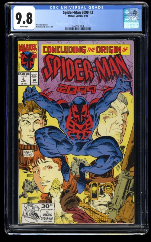 Spider-Man 2099 #3 CGC NM/M 9.8 White Pages