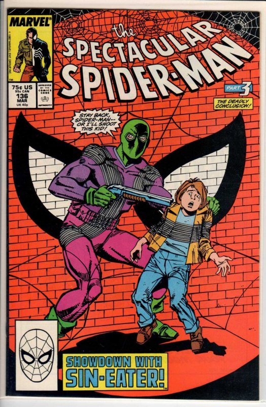 The Spectacular Spider-Man #136 Direct Edition (1988) 8.5 VF+