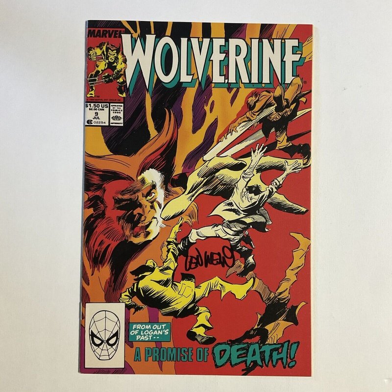 WOLVERINE 9 1989 MARVEL NM NEAR MINT SIGNED LEN WEIN