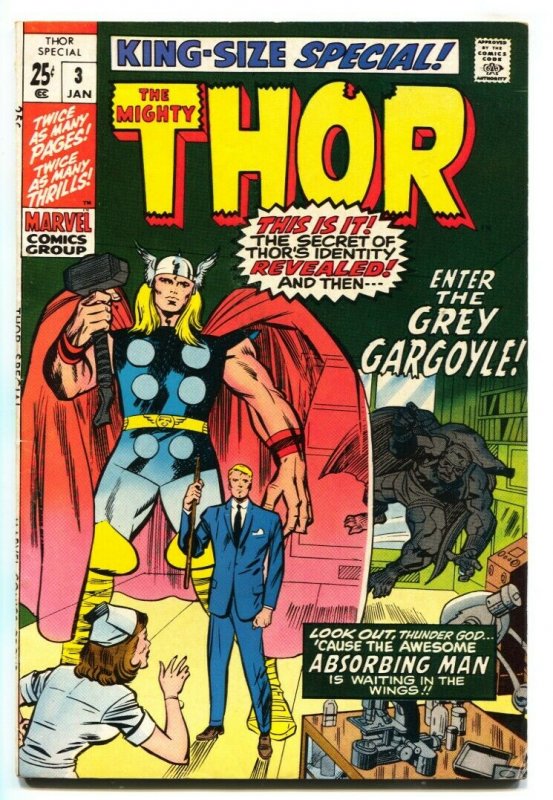 THOR ANNUAL #3-Secret Identity!-MARVEL-JACK KIRBY VF