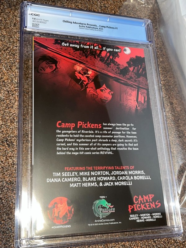 Chilling Adventures, Camp Pickens 1 Mellow Yellow Trading Wood Variant, CGC 9.8