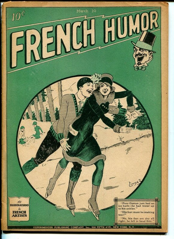 French Humor 3/10/1928-Gernsback-cartoons-gags-comics-pulp format-G