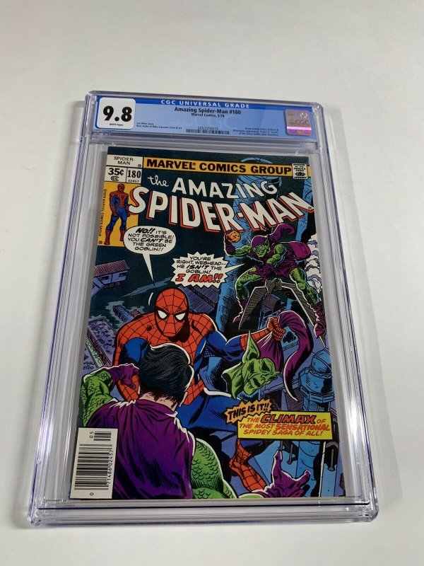 Amazing Spider-man 180 Cgc 9.8 White Pages Marvel Bronze Age