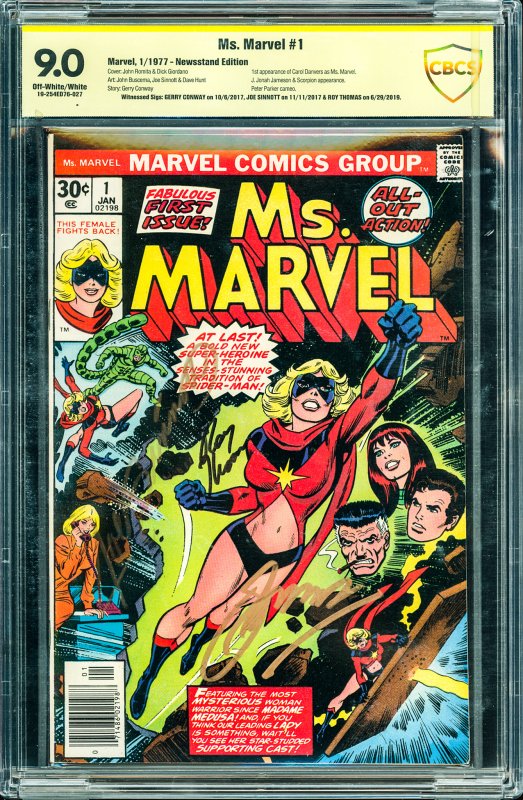 Ms. Marvel #1 (1977) 1st Carol Danvers as Ms. Marvel *SIGNED* CBCS 9.0