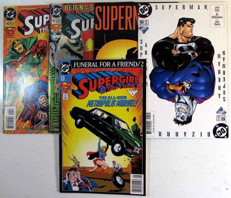 Superman Lot 5 #82,160,Man Steel 43,10 Cent Adventure 1,Action 685 DC Comics