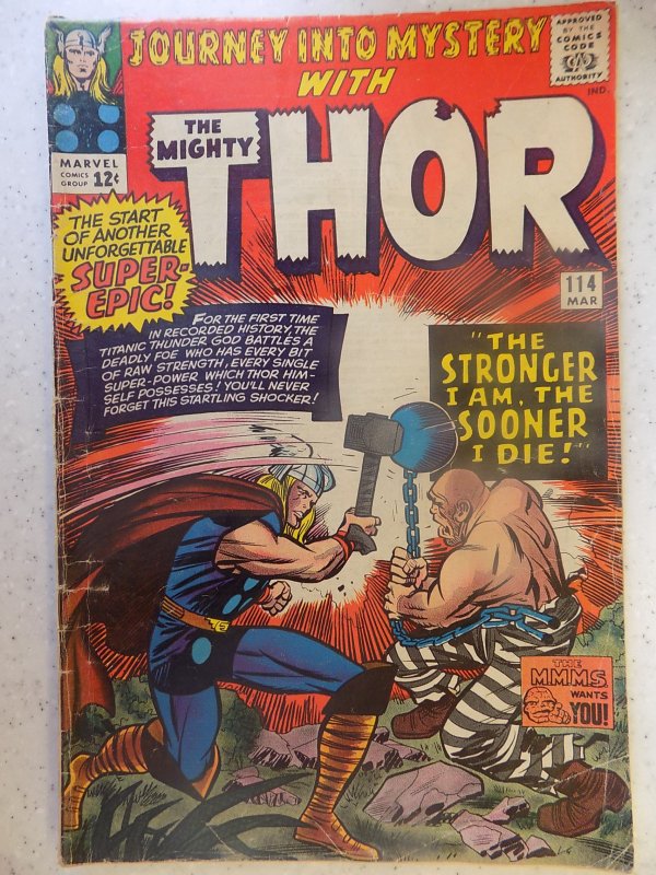 JOURNEY INTO MYSTERY # 114 THOR FIRST ABSORBING MAN CLASSIC VILLAIN SOME WEAR...