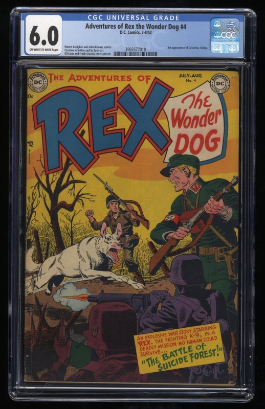 The Adventures of Rex the Wonder Dog #4 CGC FN 6.0 1st Detective Chimp!