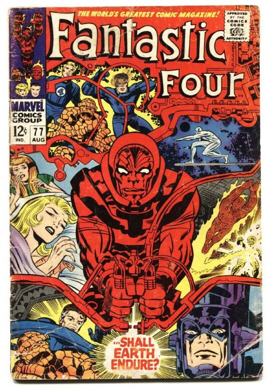 FANTASTIC FOUR #77 1968- SILVER SURFER-JACK KIRBY ART VG