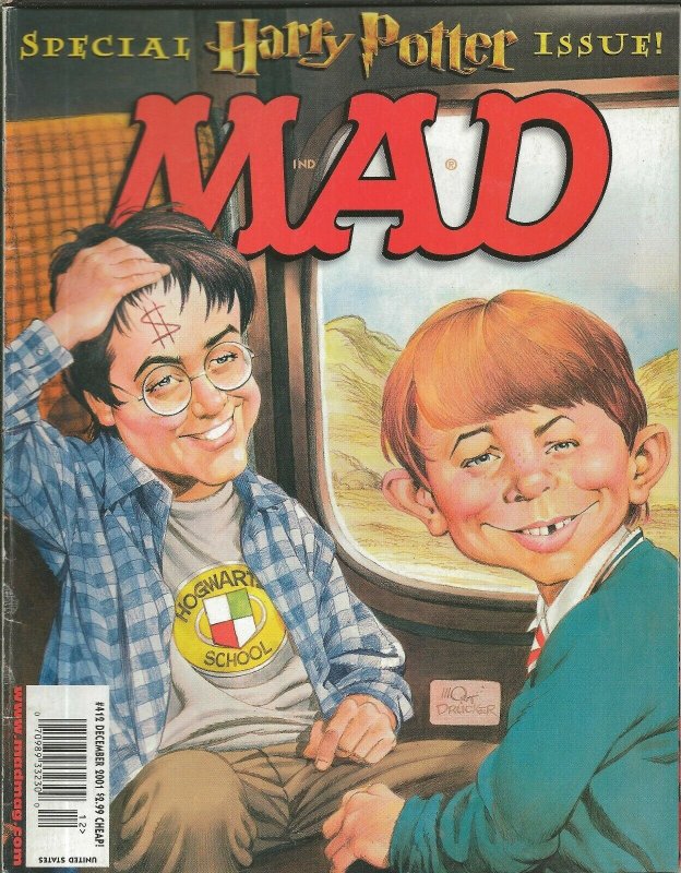 ORIGINAL Vintage Dec 2001 Mad Magazine #412 Harry Potter Comic