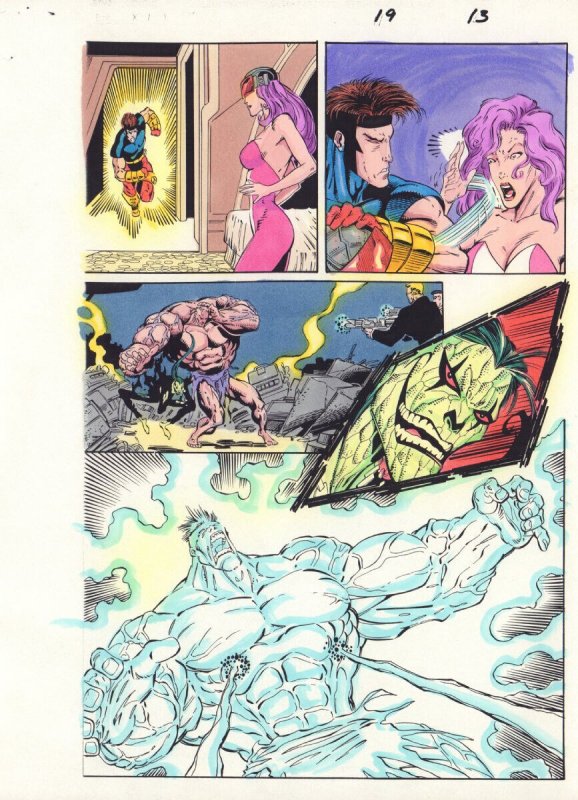 X-Men 2099 #19 p.13 Color Guide Art - Lytton Synge Gets Zapped - 1995