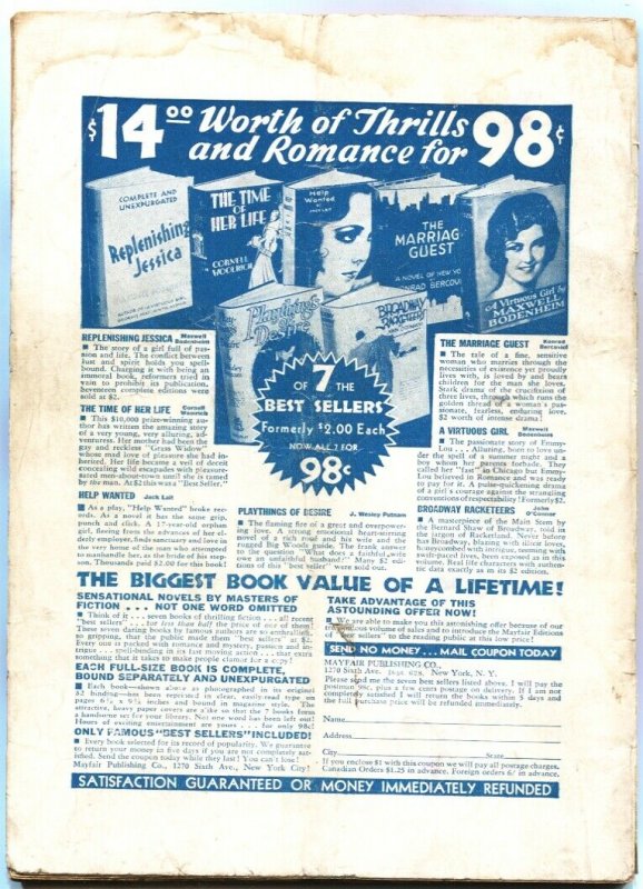 PEP STORIES AUG 1936-FAMOUS FISH NET SWIM SUIT COVER-PULP FICTION