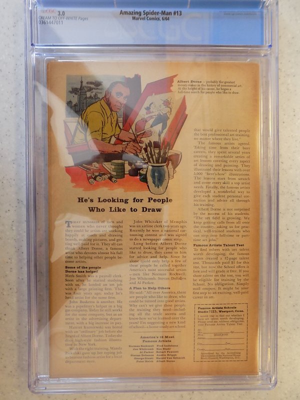 AMAZING SPIDER-MAN # 13 CGC 3.0. 1ST MYSTERIO HOT BOOK