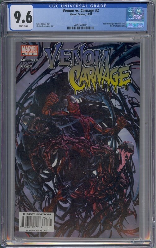 VENOM VS CARNAGE #2 CGC 9.6 PATRICK MULLIGAN BECOMES TOXIN 8015