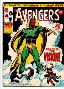 Avengers #82 - 1st App of Vision- Marvel UK - Magazine Size - 8p - 1975 - FN/VF