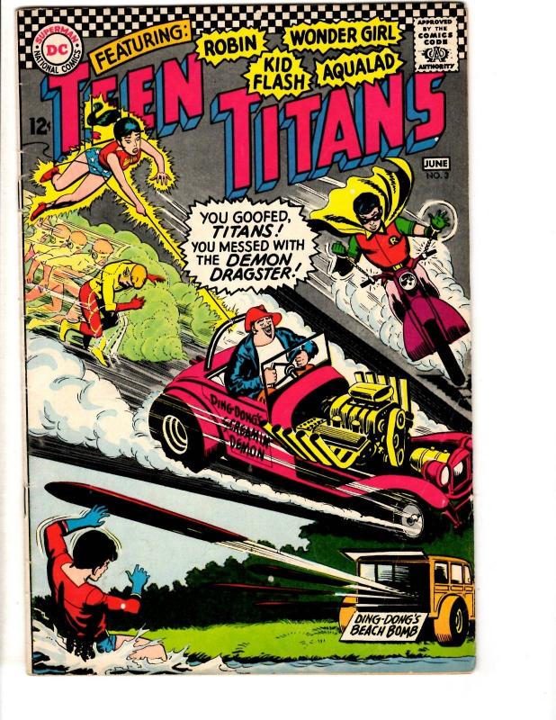 Teen Titans # 3 FN/VF DC Silver Age Comic Book Robin Flash Wonder Girl JL17