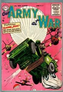 OUR ARMY AT WAR #47 1956-DC WAR COMIC-PARACHUTE COVER-VF- VF-
