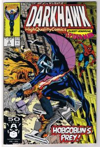 DARKHAWK #2, NM+, Spider-man, HobGoblin, Mike Manley, Prey, 1991