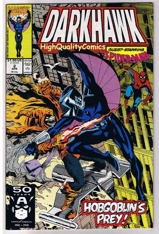 DARKHAWK #2, NM+, Spider-man, HobGoblin, Mike Manley, Prey, 1991