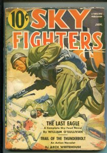 SKY FIGHTERS 1/1941-AIR WAR PULP-THRILLS-PARATROOPER-BELARSKI-O'SULLIVAN-fn-