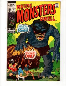 Where Monsters Dwell #9 (1971)  HI-GRADE BOMBU App Pre-Hero MARVEL / ID#395-B