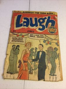 Laugh Comics 34 Gd- Good- 1.8 Archie Comics Golden Age
