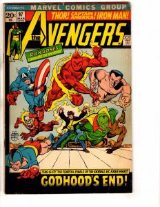 Avengers # 97 VG Marvel Comic Book Hulk Thor Iron Man Captain America J248