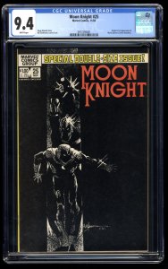 Moon Knight #25 CGC NM 9.4 White Pages 1st Black Spectre!