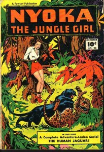 NYOKA JUNGLE GIRL #24 TIED TO TREE THRILLS 1948 FAWCETT VG/FN