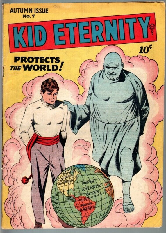 KID ETERNITY #7-1947-JIM BOWIE-GERONIMO-GOLDEN AGE COMIC-FN+ FN+ 