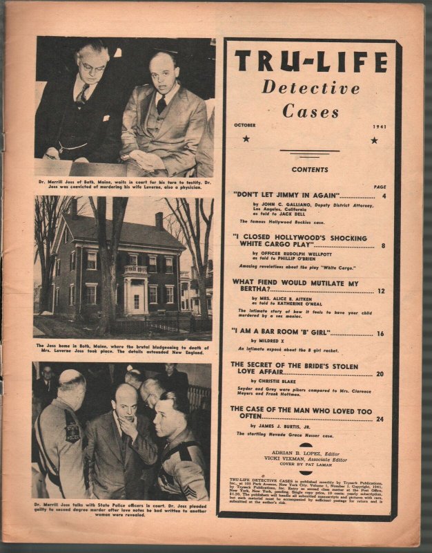 Tru-Life Detective #1 10/1941-crime-mystery-horror-pix-pulp thrills-WWII-VF-