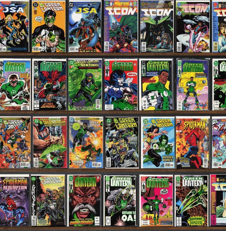 Huge Lot 130+ Comics with Green Lantern, Icon, Peter Parker: Spider-Man & More!