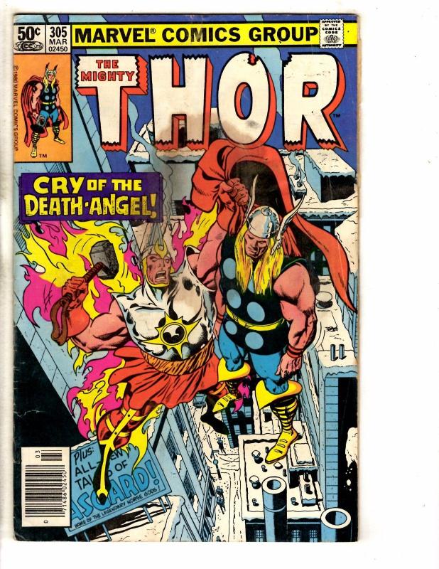 Lot Of 7 Mighty Thor Marvel Comic Books # 296 304 305 310 363 466 467 RM4