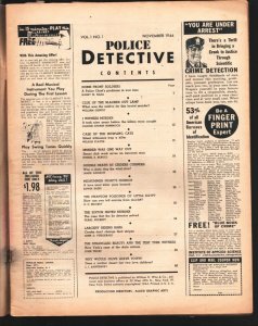 Police Detective #1 11/1944-1st issue-I Witness Murder-Mystery pulp thrills...