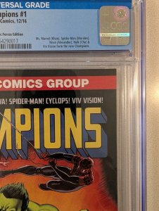 CHAMPIONS #1 CGC 9.8  Dynamic Forces Exclusive John Cassaday Variant Key Issue