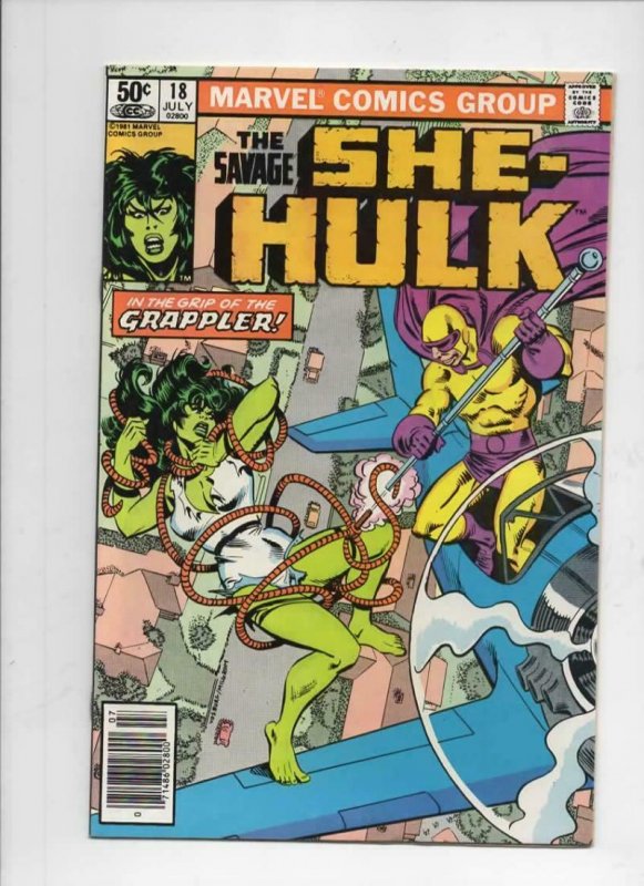 SHE-HULK #18, VF+, Grappler, 1980 1981, more Marvel and She-Hulk in store 