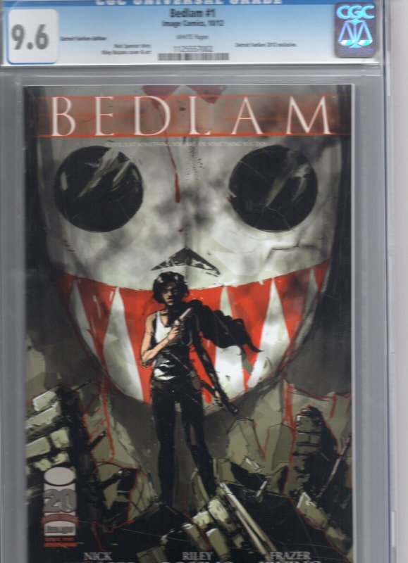 NICK SPENCER BEDLAM #1 DETROIT FANFARE VARIANT COVER! CGC 9.6! WHITE PAGES