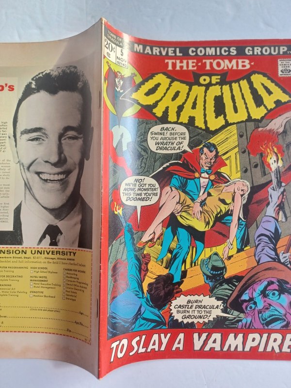 Tomb of Dracula #5 - vampire - horror - 1972 - FN